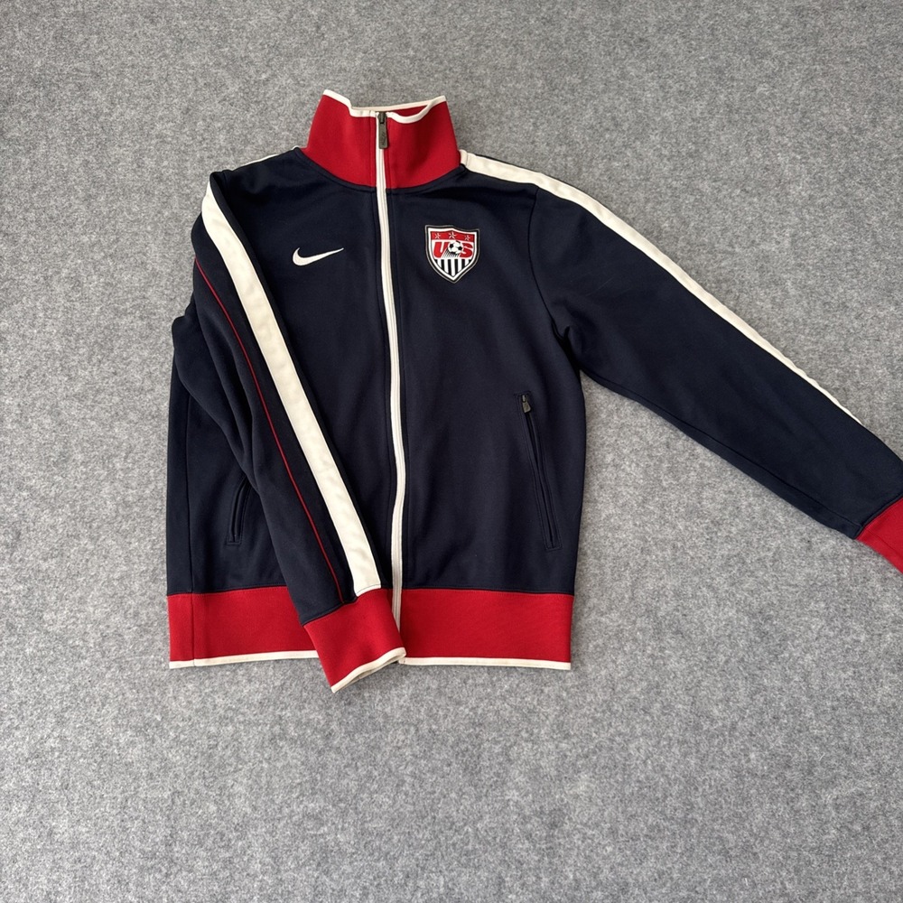 Nike Team USA Men's Small Navy Dri-FIT Soccer Training Full Zip Pullover USA